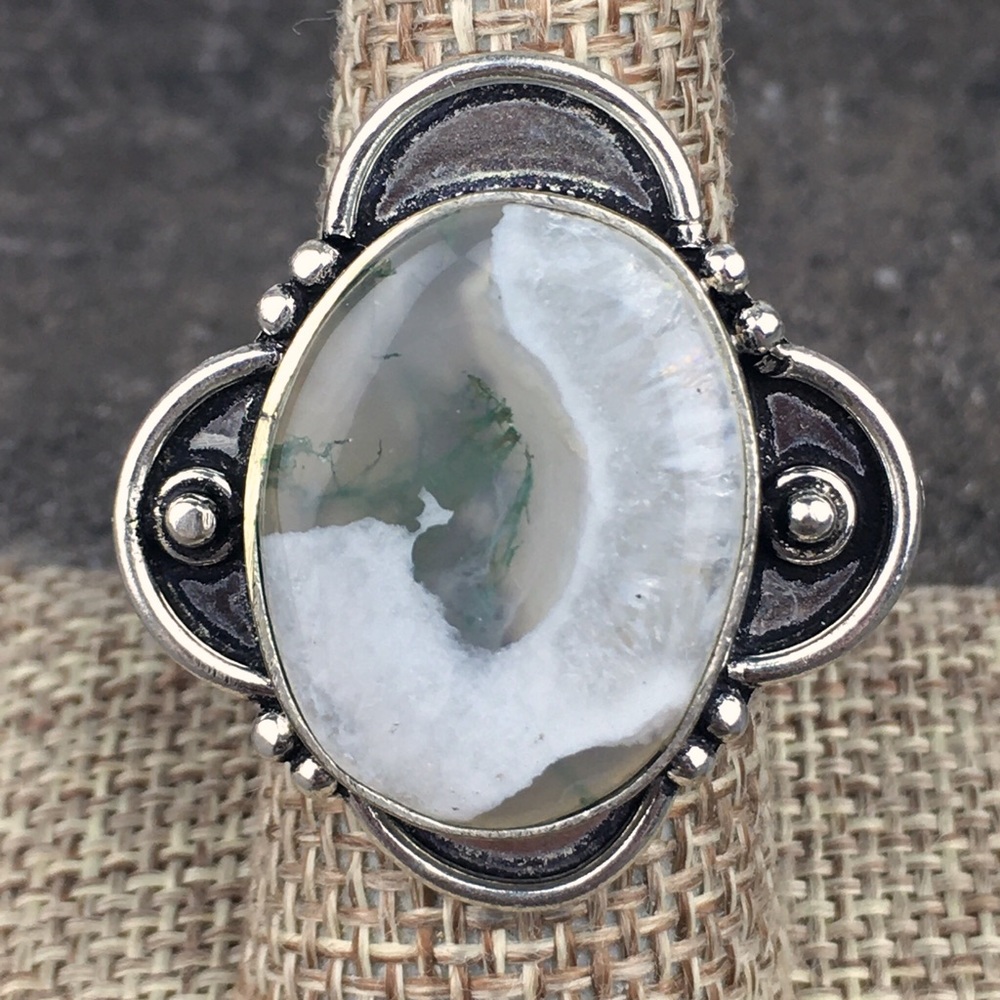 Solar Quartz Stone Ring Size 8.75